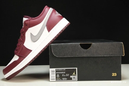 White 1 Jordan Bordeaux Low 1001